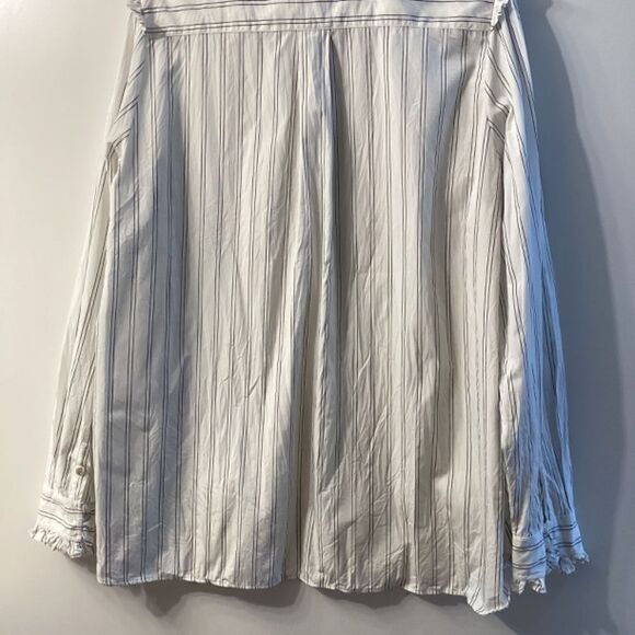 Max Mara Weekend White Striped Cotton Shirt Size 14 - Picture 12 of 15